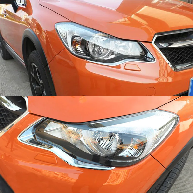 Для Subaru XV Crosstrek 2012 2013 передний головной светильник, головной светильник, лампа для век, хромированная накладка, Полоска, рамка для автомобиля