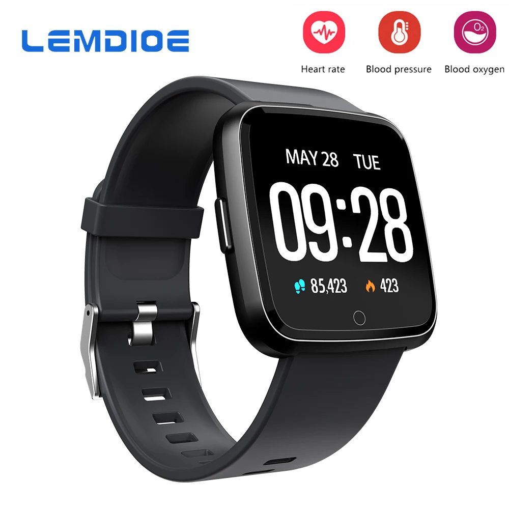 

LEMDIOE Sport Smart Watch IP67 Waterproof Blood Pressure Oxygen Heart Rate Monitor Smartwatch Men Women For Android IOS Phone