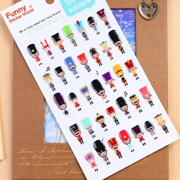 

1x korean Creative soldiers crystal Sticker Diary Scrapbook decorative stickers child kawaii DIY stationery Free shipping