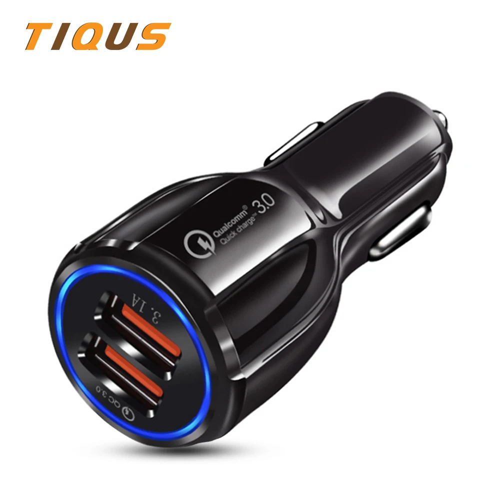 Автомобильное зарядное устройство TIQUS Quick Charge 3 0 для мобильного телефона двойное