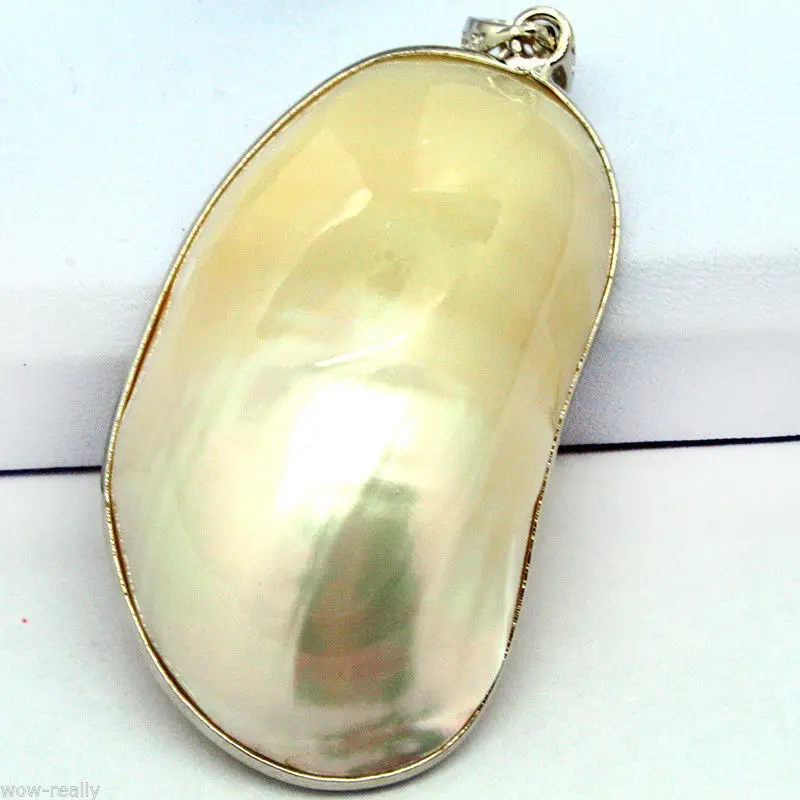 

ddh001703 RARE WHITE MOTHER OF PEARL SHELL NECKLACE PENDANT 60x30MM JEWELRY 28% Discount