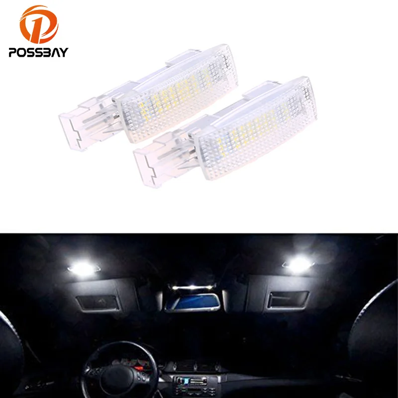 POSSBAY 18SMD LED Car Auto Front Vanity Mirror Lamps For VW EOS Golf