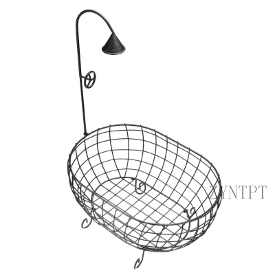 Железная ванна, шерсть, наполнитель, позирует корзины для новорожденных, реквизит для фотосессии, аксессуары для фотосессии, корзина для фотосессии - Цвет: Черный
