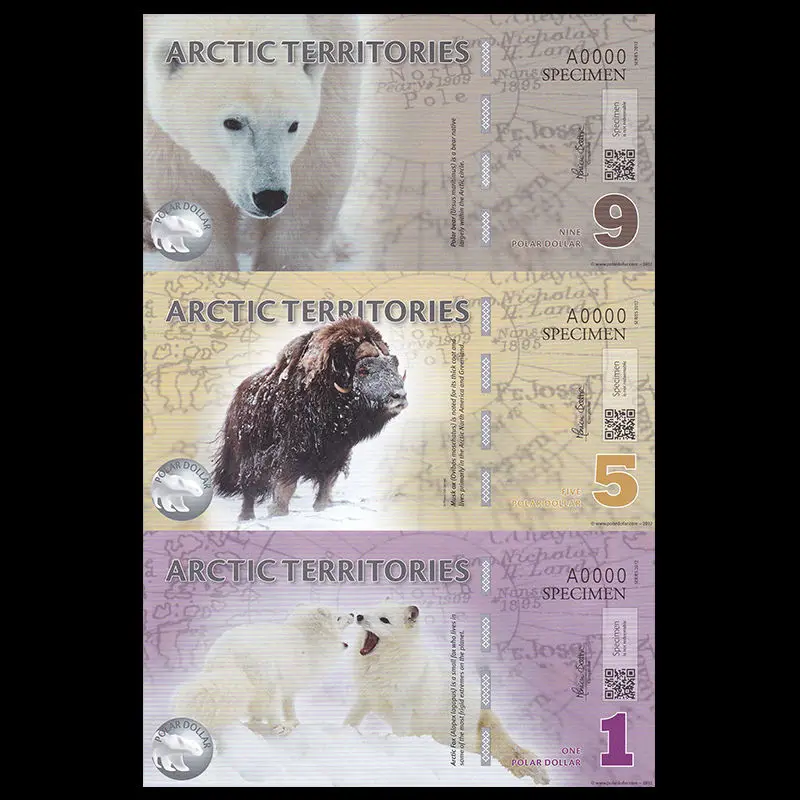 Polymer UNC > Tern LOT Arctic Territories 3 x $3 2011 