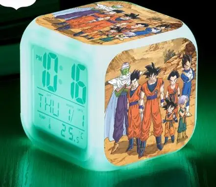 Повтор wekker часы Dragon Ball будильник светодиодный reloj despertador детские часы цифровые часы многофункциональная лампа подарки+ коробка - Цвет: Сливовый