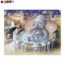 DIY, полная, алмазная вышивка, слон ванна, фото на заказ, алмазная живопись, вышивка крестом, 3D, Алмазная мозаика, декор-DD