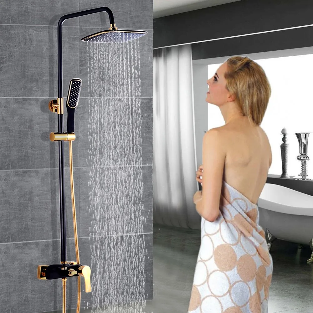 

Uthyner 11 "Rain Shower Faucet Bathroom Shower Faucet Set 3-Model Switch Wall Mounted Mixer With Hand Sprayer Hot & Cold Water