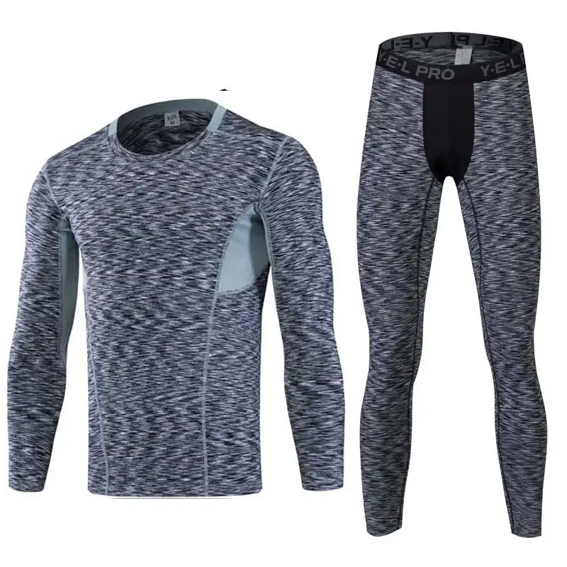 Men Workout Thermal Underwear Sets Pro Conpress Long Johns Fitness