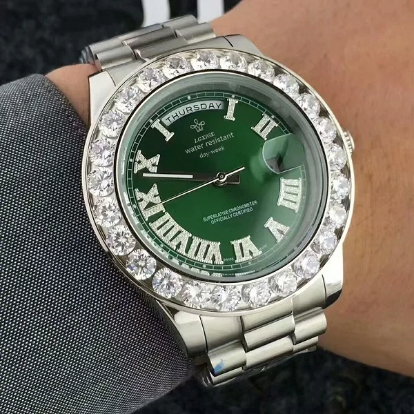 LGXIGE брендовые Роскошные модные повседневные часы для мужчин big nardin dianonds mk водонепроницаемые мужские наручные часы AAA - Цвет: Silver green