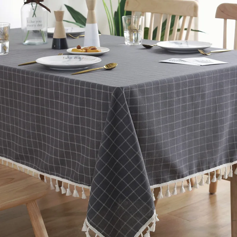 Home Hotel Table Cloth Rectangular Tablecloth Kitchen Dining Table Cover Plaid Tablecloth with Tassel Event Party Table Cloth Home Hotel Table Cloth Rectangular Tablecloth Kitchen Dining Table Cover Plaid Tablecloth with Tassel Event Party Table Cloth