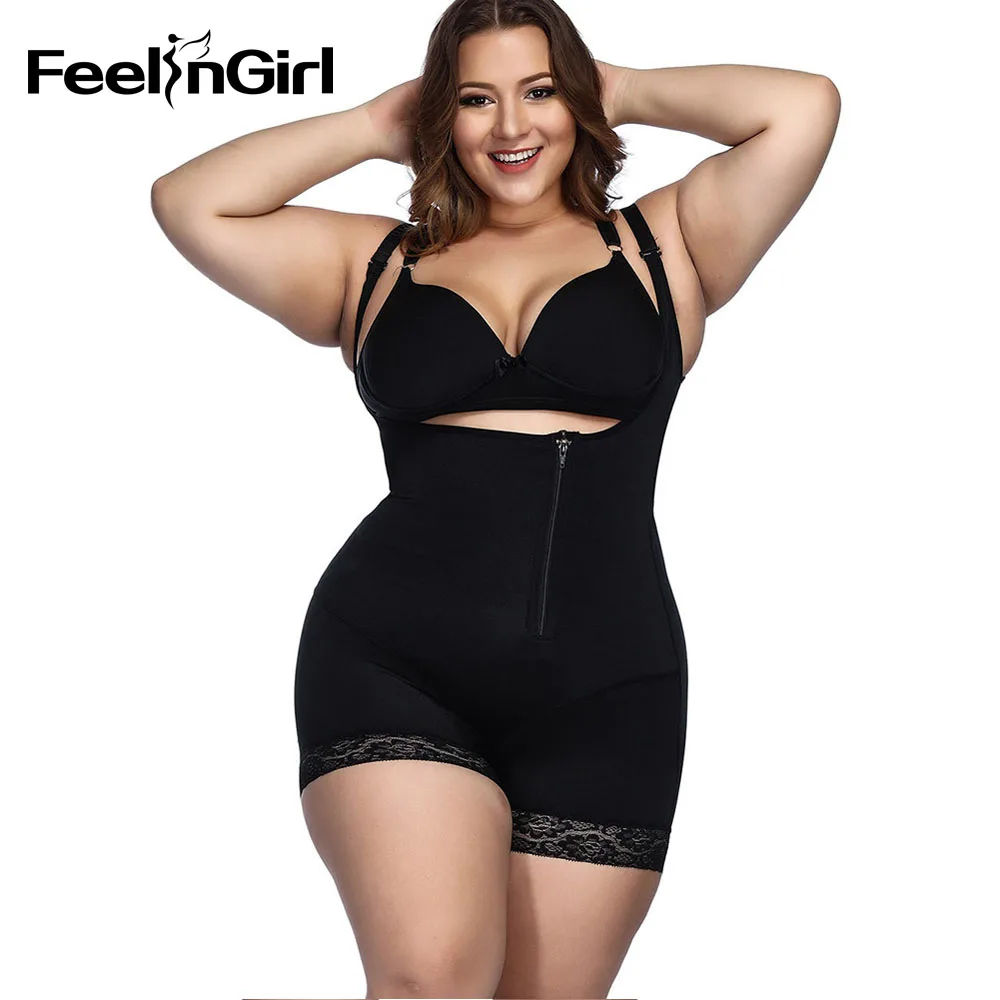 FeelinGirl S-6XL, Корректирующее белье, утягивающее белье, трусы для похудения, моделирующее нижнее белье на лямках, боди