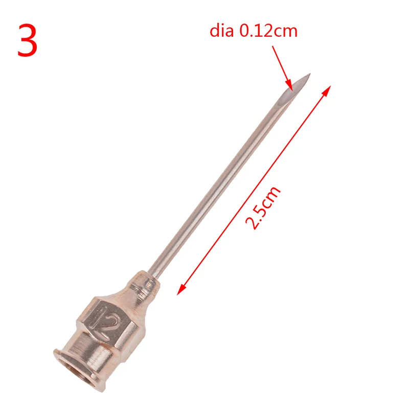 

10pcs/lot Wholesale NO.3 Dia 0.12cm Stainless Steel Syringe Dispensing Blunt Needle Tip Pin Adhesive