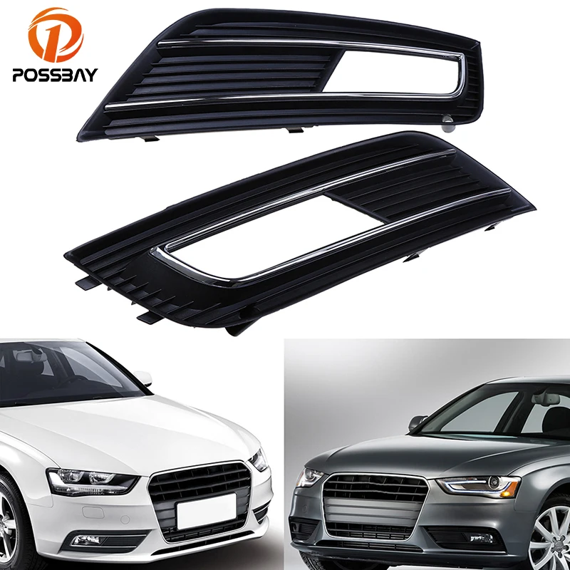 POSSBAY Front Bumper Fog Light Cover Grille for Audi A4 B8 2012 2013 2014 2015 Facelift Left/Right Auto Front for Audi A4 Grill цена POSSBAY Front Bumper Fog Light Cover Grille for Audi A4 B8 2012 2013 2014 2015 Facelift Left/Right Auto Front for Audi A4 Grill цены онлайн