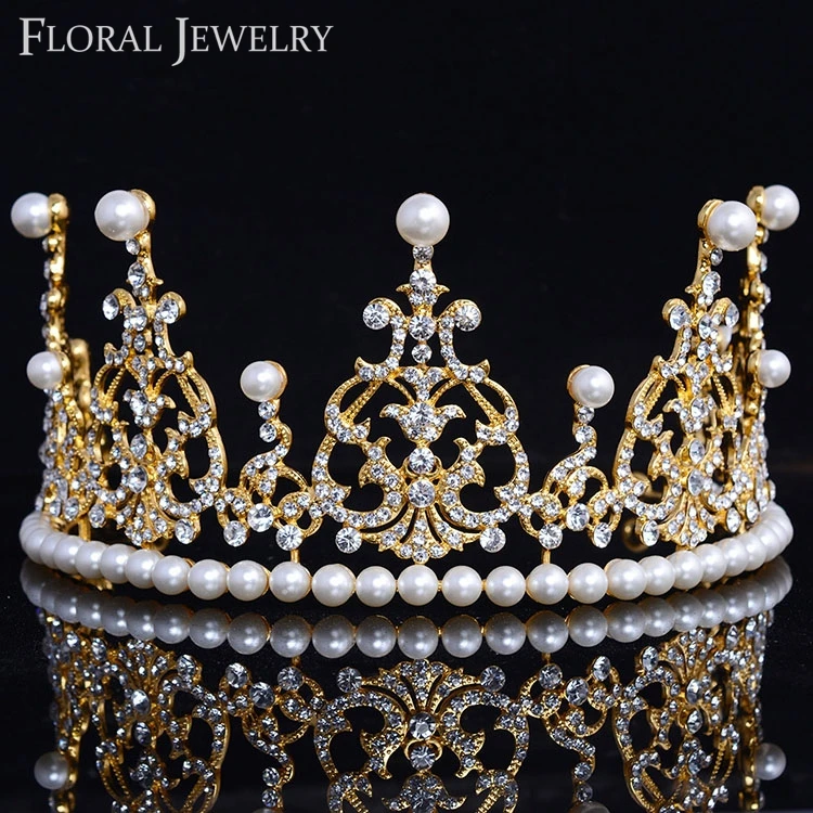 Gold Royalty Princess Queens Crown Wedding Bridal Bridesmaid Tiara