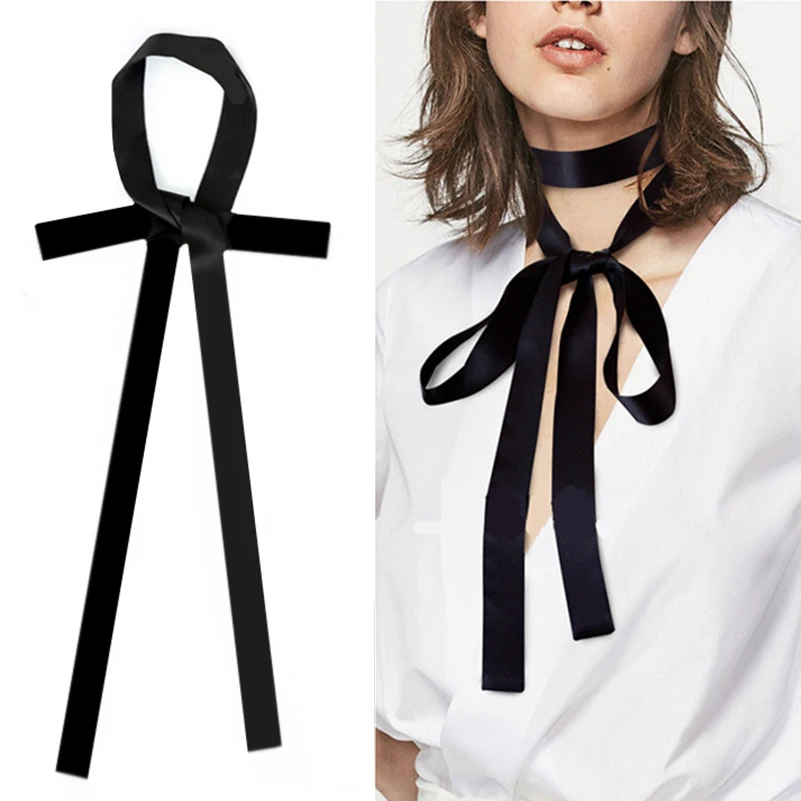 

Long Skinny Scarf Solid 20 Colors 2.5*160cm Women Scarves Handle Bag Ribbons Head Scarf Retro Hair Tie for Ladies Necktie Belts