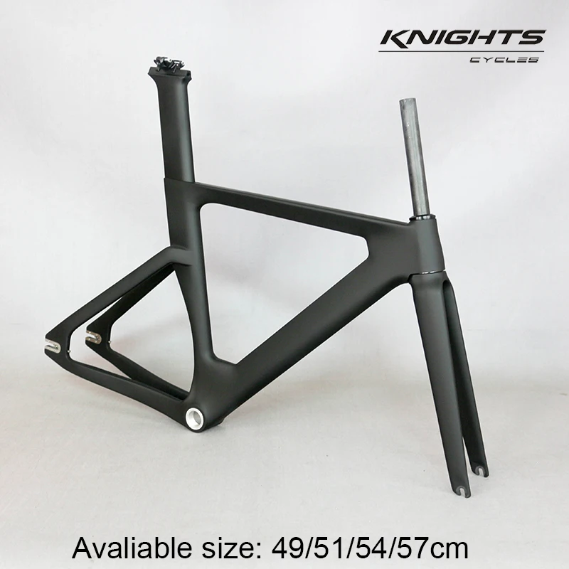 

Free shipping Classic Style 2019 OEM new full carbon track frame road frames fixed gear bike frameset with fork seat post