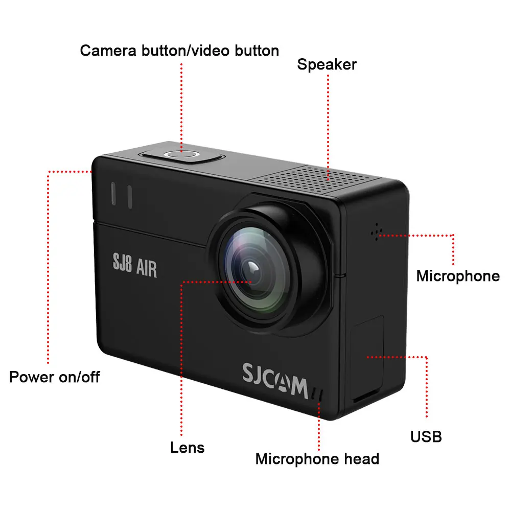  Original SJCAM SJ8 Pro/SJ8 Plus/SJ8 Action Camera WiFi 4K 1200mAh HD DVR Camcorder Remote Control G