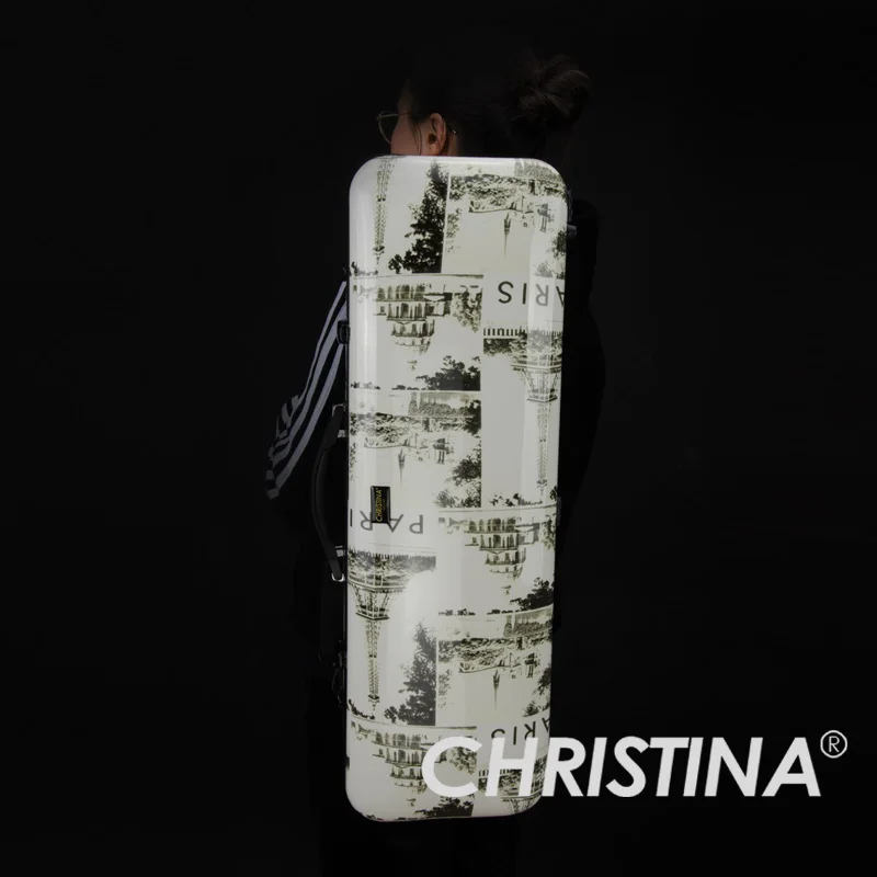 

High quality Italy Christina rectangle violin case 4/4 violin carbon fiberglass case Violin accessories