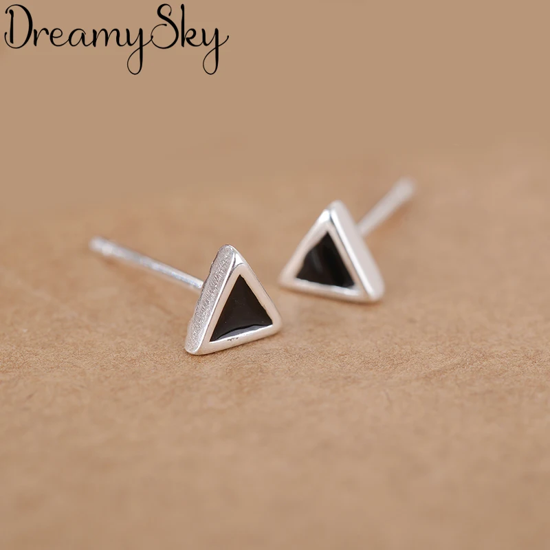 

DreamySky Real 925 Sterling Silver Statement Triangle Earrings For Women Ladies Girls Brand Earrings Ear Jewelry Bijoux Brincos