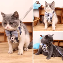 

FENGPEI Brand Pet Cat Dog Harness Cat And Small Dog Harness Cute Plaid Tuxedo Dog Harness And Leash Set Adjustable Pet Vest