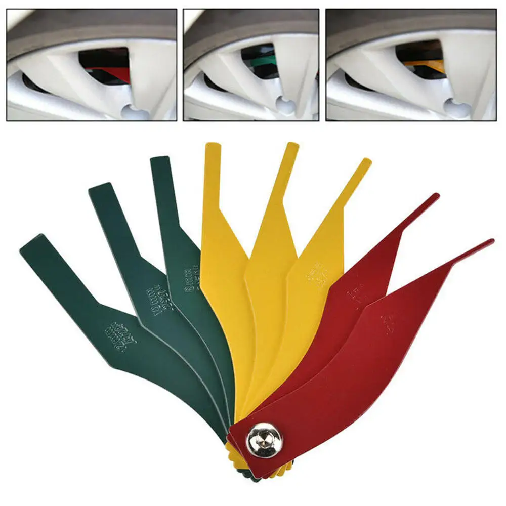 

8 in1 Car Brake Pad Measure Kits Feeler Lining Thickness Gauge Tool Set Safety Brake Pad Scale