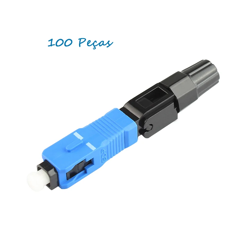 

100 PCS SC UPC Fast Connector Single-Mode Glasvezel Embedded Connector FTTH Tool Cold Connector Tool Fiber Optic Fast Connnector