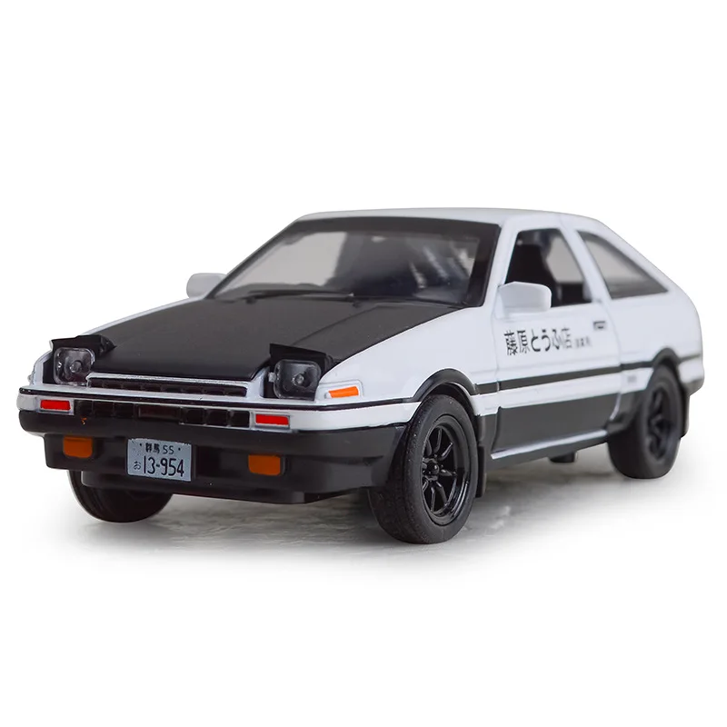 1:28 игрушечный автомобиль INITIAL D AE86 из металлического сплава литой и модель
