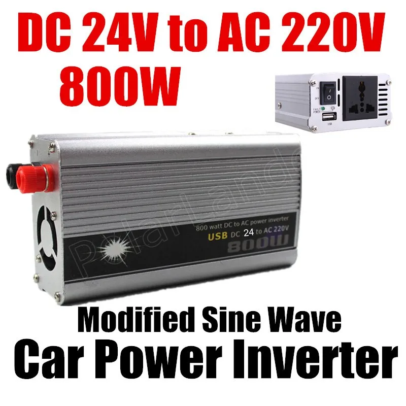 800 Вт DC 24 В к AC 220 В USB Автомобильное напряжение Инвертор адаптер зарядное устройство трансформатор преобразователя напряжения универсальный
