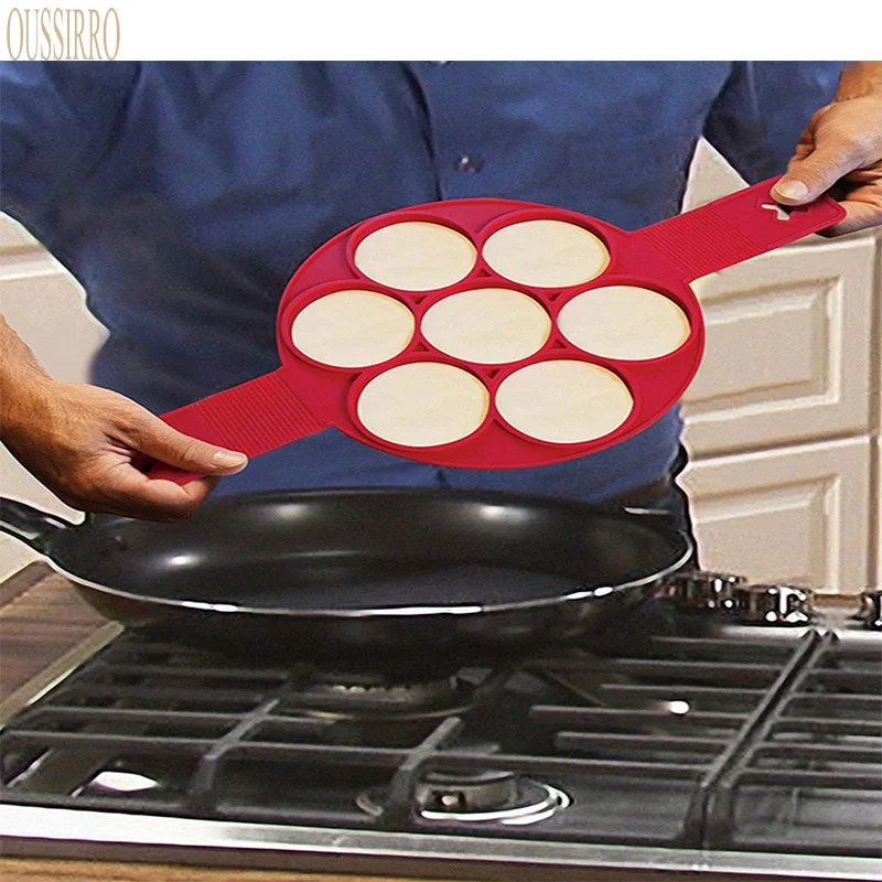 Kitchen DIY 7 holes Cake Egg Mode Silica Gel Pancake Mode Household Family Home Fried Cake