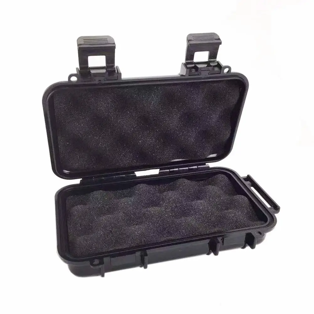 ABS пластиковый ящик для инструментов, влагостойкий противоударный водонепроницаемый защитный ящик с губкой - Цвет: Черный