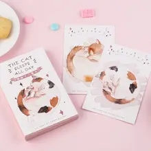 30 шт./упак. кошка Спящая весь день поздравительная Почтовая открытка День рождения Подарочная карта набор сообщение карта Письмо Конверт подарочная карта x012