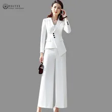 ladies white formal pant suits