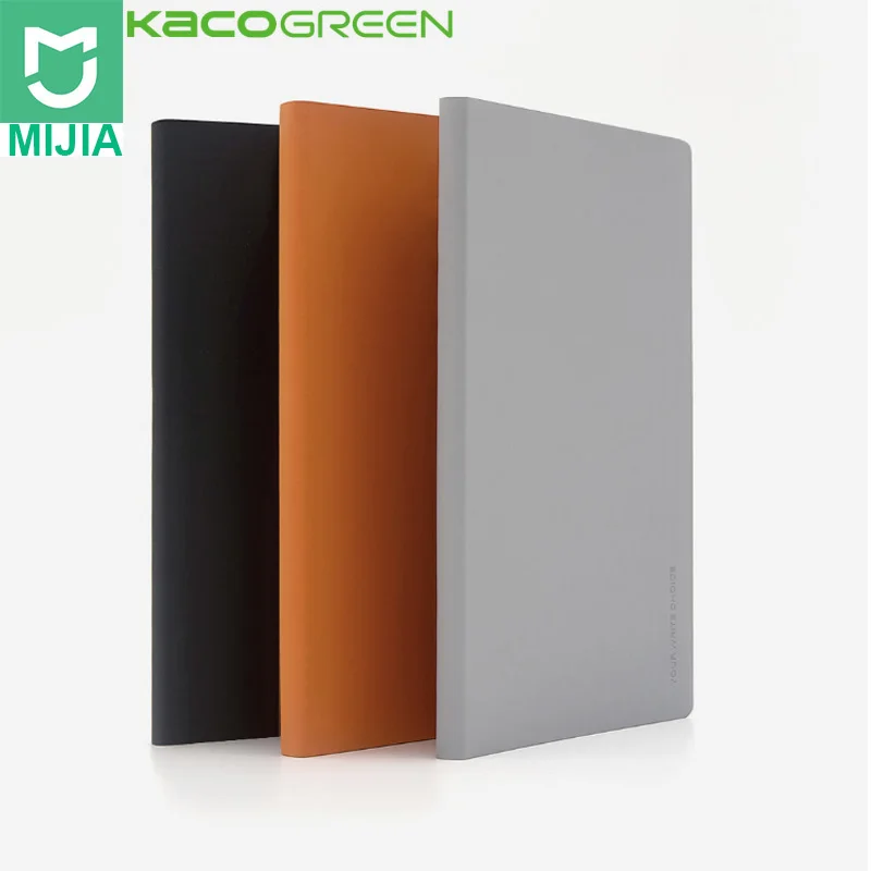

2pcs Xiaomi Mijia Kaco Green Noble Paper NoteBook PU Cover Slot Book for Office Student Meeting Notebook with a Color Sign Pen