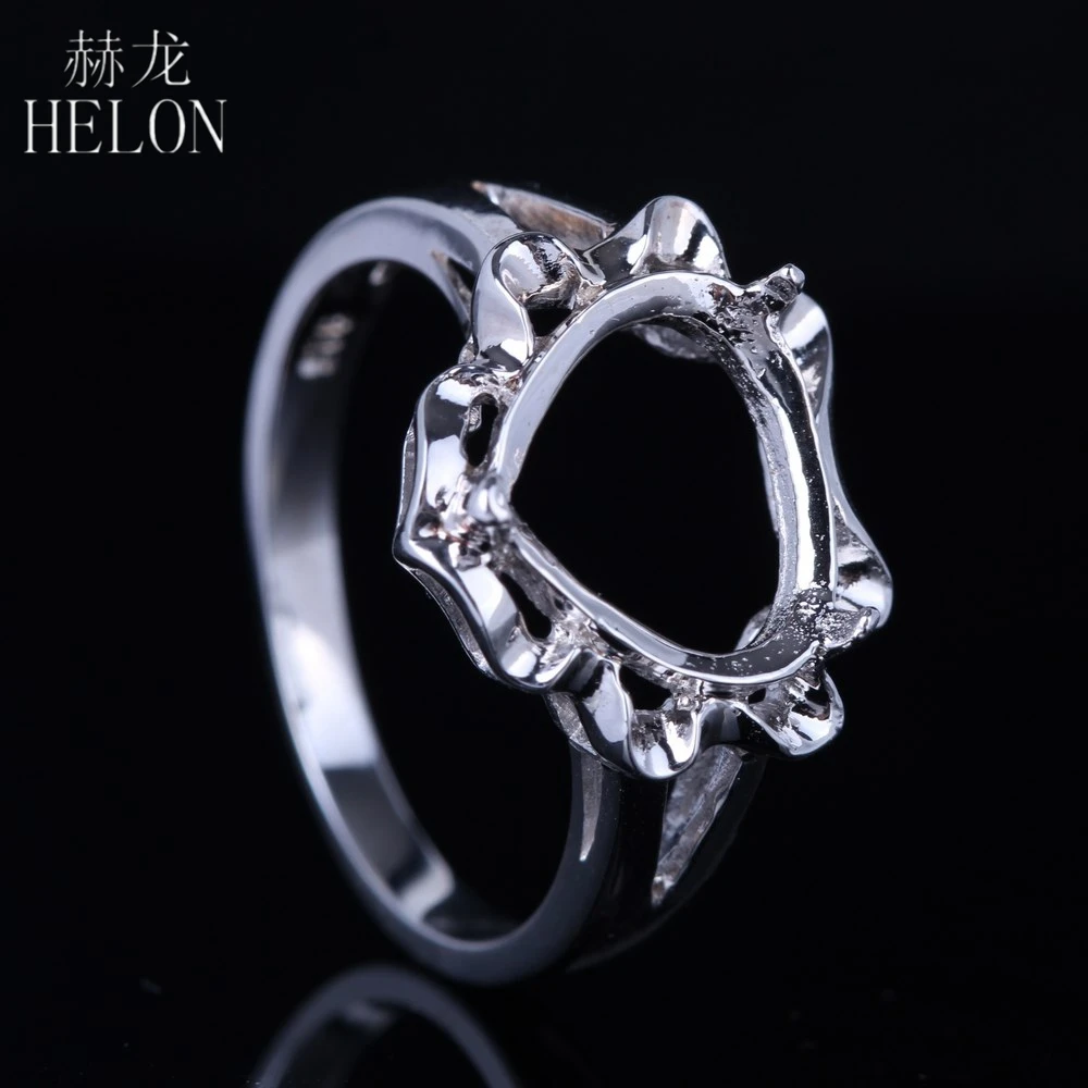 

HELON SOLID 14K WHITE GOLD 10x10MM HEART SHAPE WEDDING ANNIVERSARY FINE RING SETTING WOMEN'S FASHION JEWELRY RING