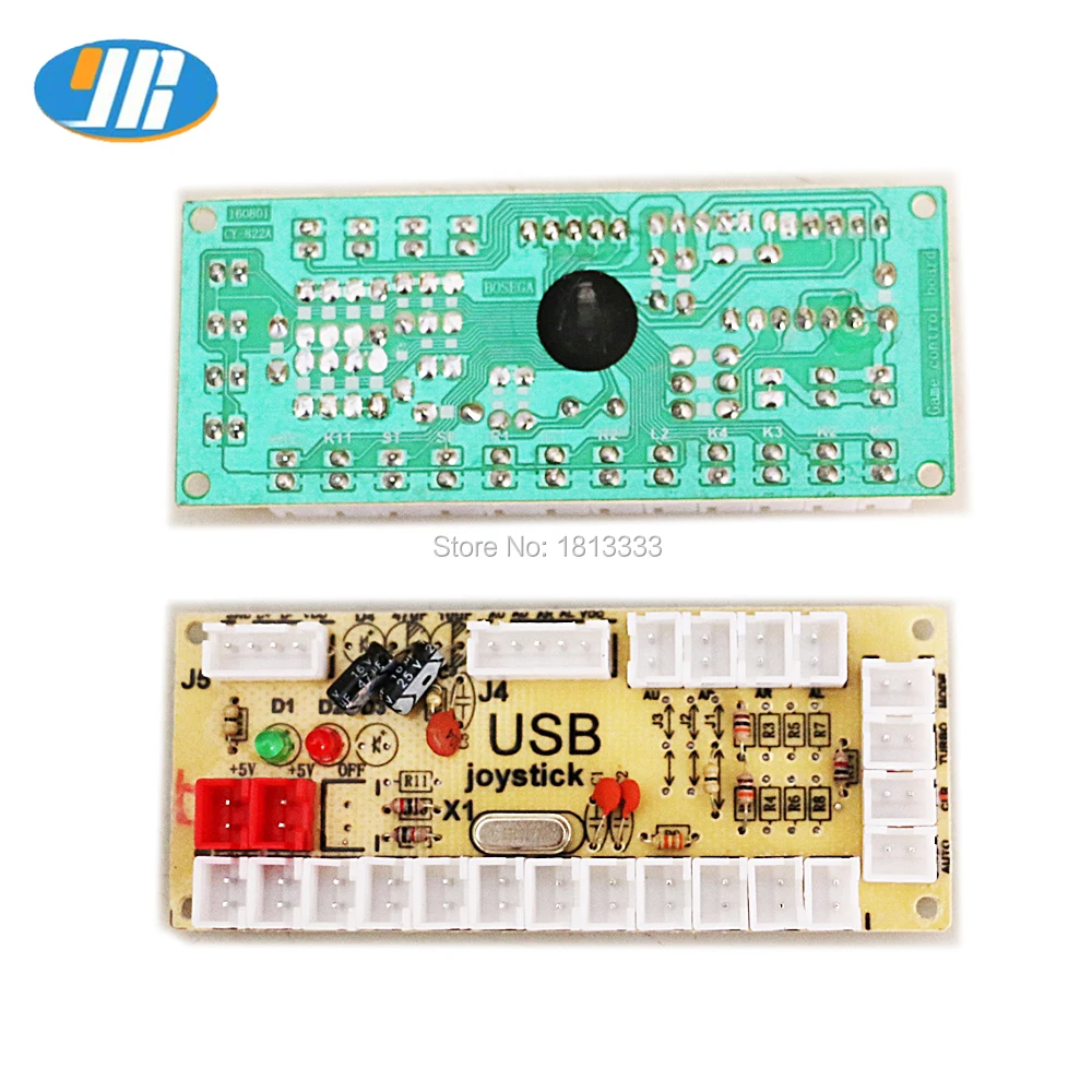 Аркадные наборы DIY части 5Pin джойстик+ 2x24 мм+ 8x30 мм 5 в светодиодный с подсветкой кнопочные ноль задержки USB энкодер для ПК аркадная игра