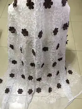 

Hot sale 3D chiffon lace wedding dress, lace lace DIY applique garment fabric width 135cm. 2017023