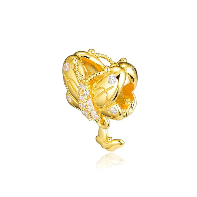 

2019 Spring Shine Original 100% 925 Sterling Silver Decorative Butterfly Charm Bead Fits Pandora Bracelets DIY Jewelry For Women
