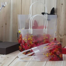 Высокого качества! 40 шт/партия M 22,5*17*16,5 см Роза дизайн PP Материал Подарочная хозяйственная сумка для пакетов с ручкой