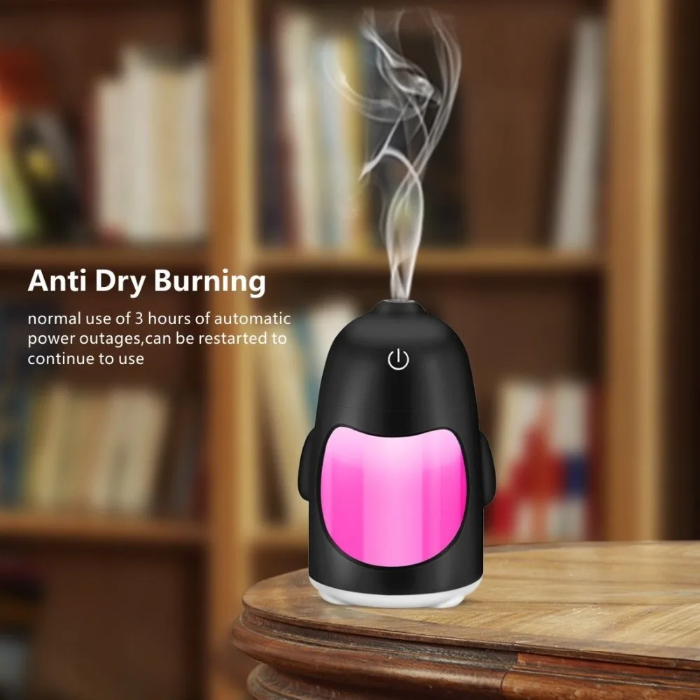 

USB Penguin Humidifiers with 7 Color LED Light Air Ultrasonic Humidifier Diffuser Mist Maker For Home Offie Car Purifier