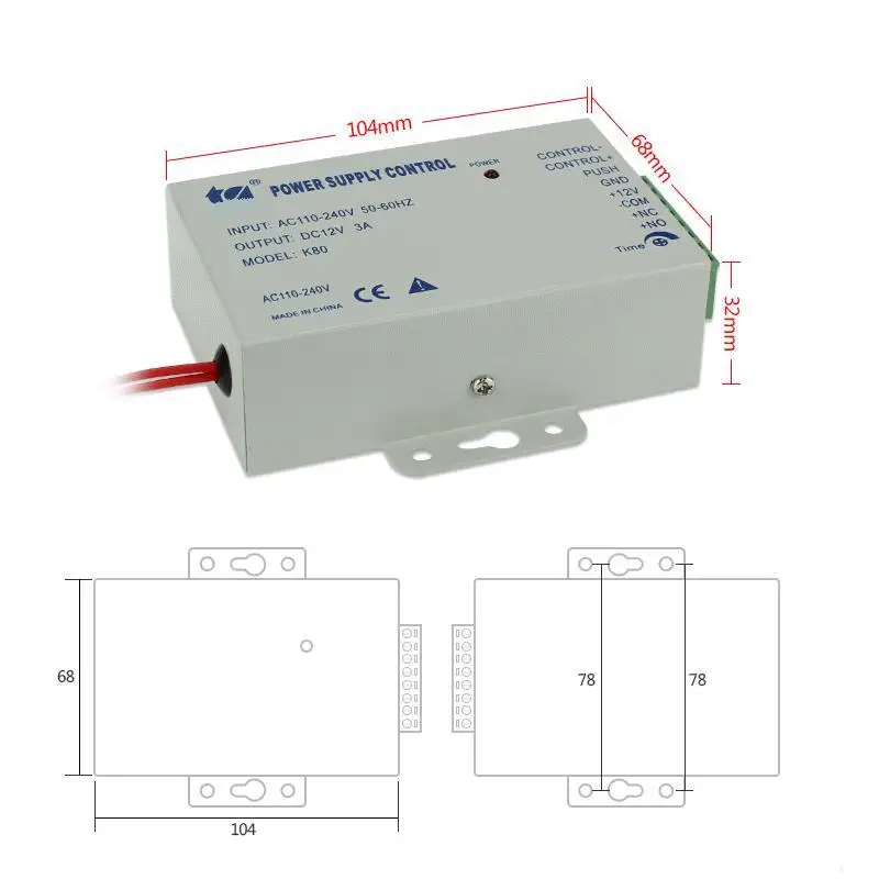 110-240 В вход 12V3A выходной источник питания для блока управления доступом