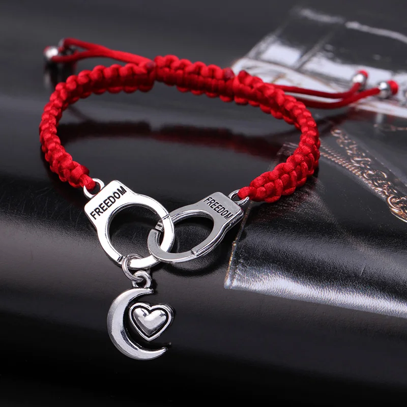 2018 Stainless Steel Hot sell Love Heart bracelet Handcuff Red Rope