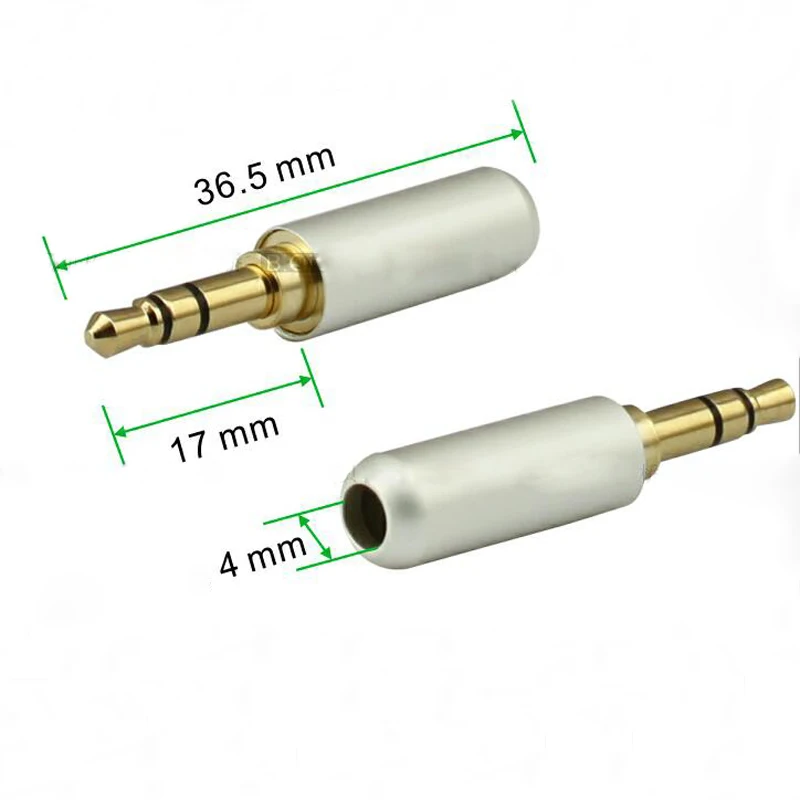 10pcs Jack 3 5mm Audio Cable Adapter Welding Head Phone Headset Plug DIY 3 5mm Plug 3 Section Stereo Connector