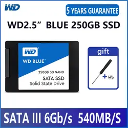 WD Blue-3D NAND PC SSD 250 GB Внутренний твердотельный жесткий диск SATA 3,0 6 ГБ/сек. 2,5 "540 МБ/с. 250G ноутбук Desktop