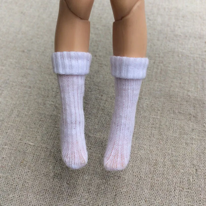 4 пар/лот, короткие носки ручной работы для куклы Blythe 1:6, носки для куклы Барби, однотонные носки для куклы Momoko OB Azone 1/6