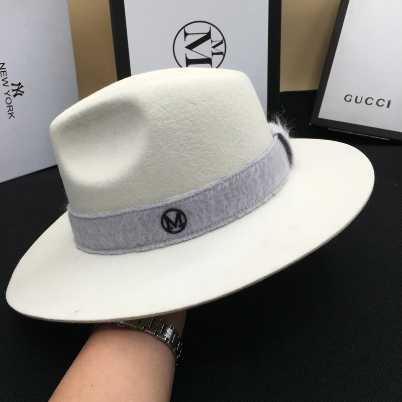 Sombrero de lana señor tapa caballero blanco sombrero de moda debajo sombreros - 3