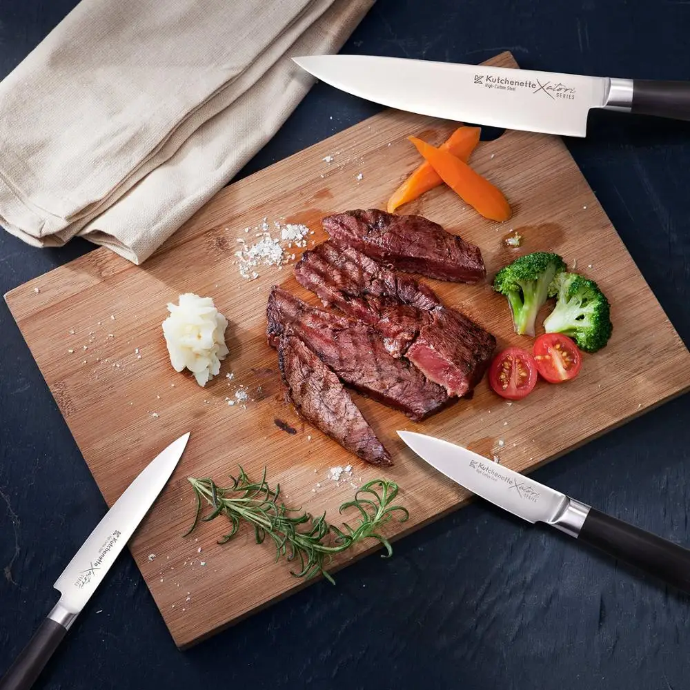  SEDGE 3 Pcs Kitchen Knife Set - 8'' Chef 6'' Utility  3.5'' Paring Japanese Stainless Steel Chef's  - 33008898293