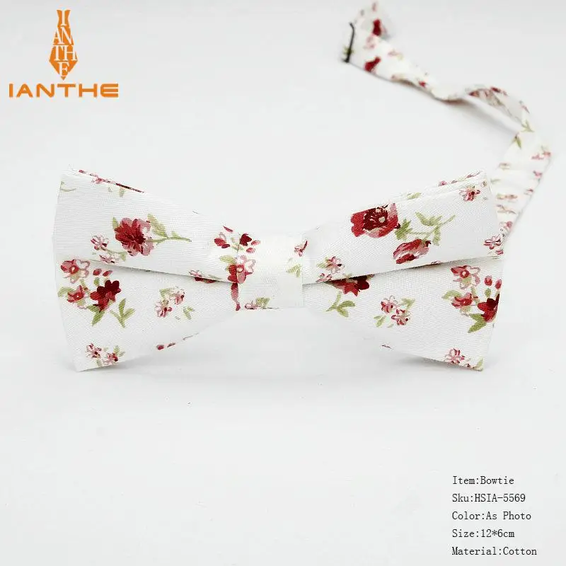Модные новые цветочные галстуки-бабочки, хлопковые галстуки-бабочки с принтом для мужчин, свадебные вечерние деловые костюмы, красочные галстуки-бабочки - Цвет: Photo Color
