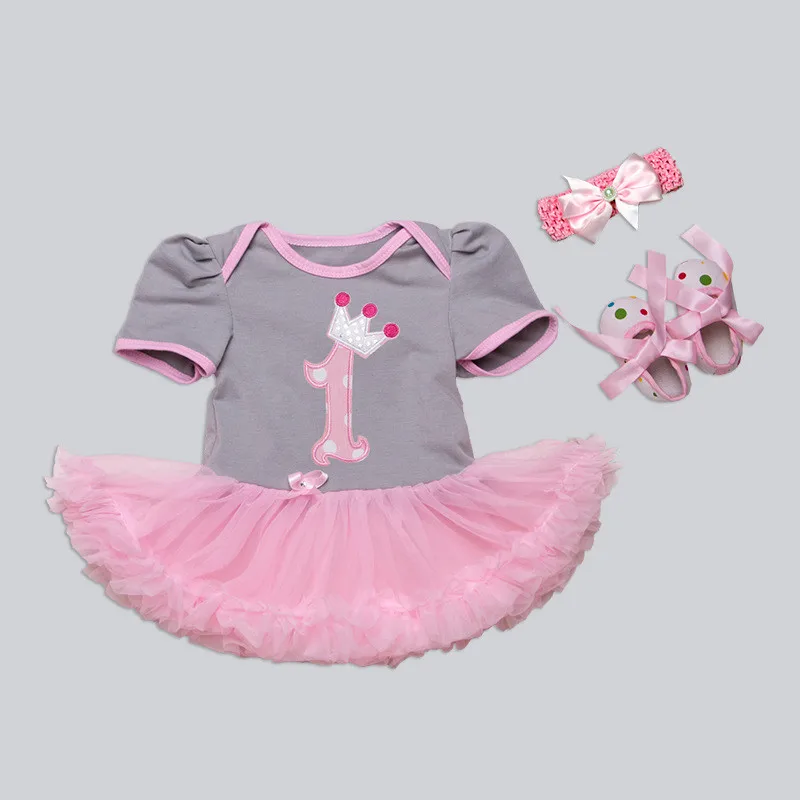 4 разных стиля 22 дюймов детская кукольная одежда сладкая принцесса серо-розовое платье для 55 см Reborn Bebe подарок для младенцев Горячая Кукла аксессуар