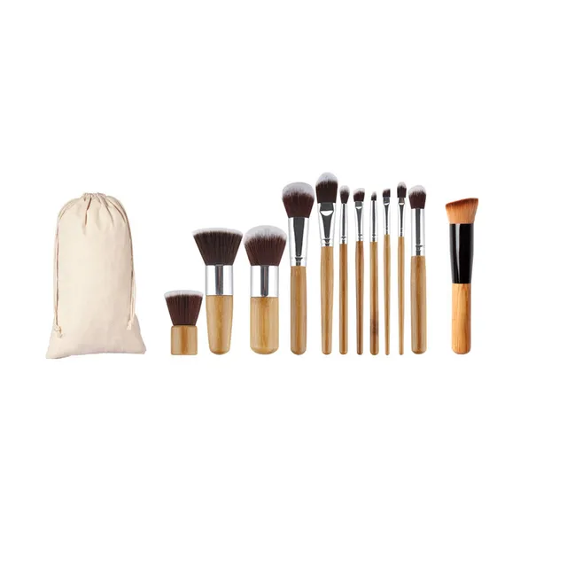 Hot sale 1 pc mini oblique head brush 11 pcs cosmetic makeup ... Cosmet