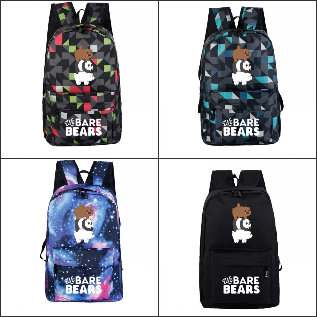 

We bare bears Grizzly Panda Ice Bear Cartoon backpack Boys Girls Schoolbag Teenager Bookbags Men Tavel Laptop Shoulders knapsack